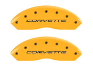MGP 4 Caliper Covers Engraved Front & Rear C5/Corvette Yellow finish black ch
